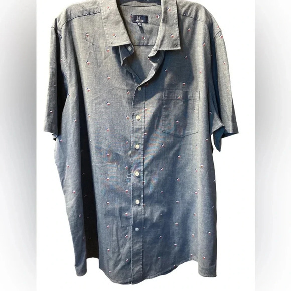 Mens button down shirt featuring the state of Texas on a blue background 3XL - Picture 1 of 6